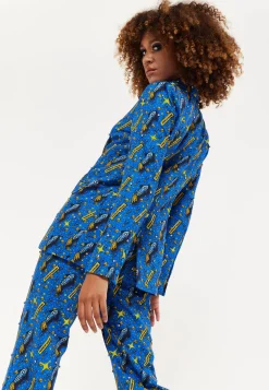 Rocket Print Diamante Embellished Blazer