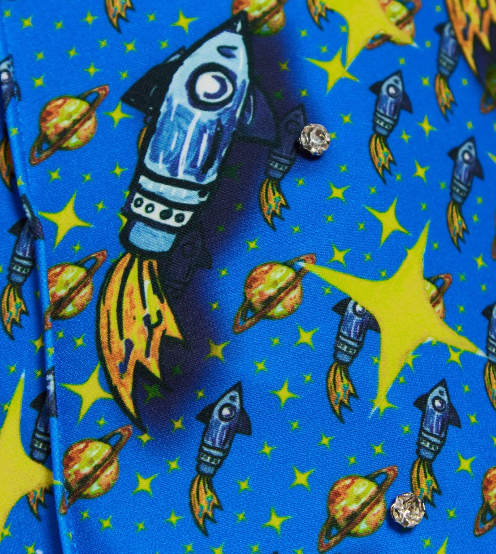 Rocket Print Diamante Embellish Trousers