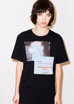 @shesvague 'Bra' Black Tee | House of Holland
