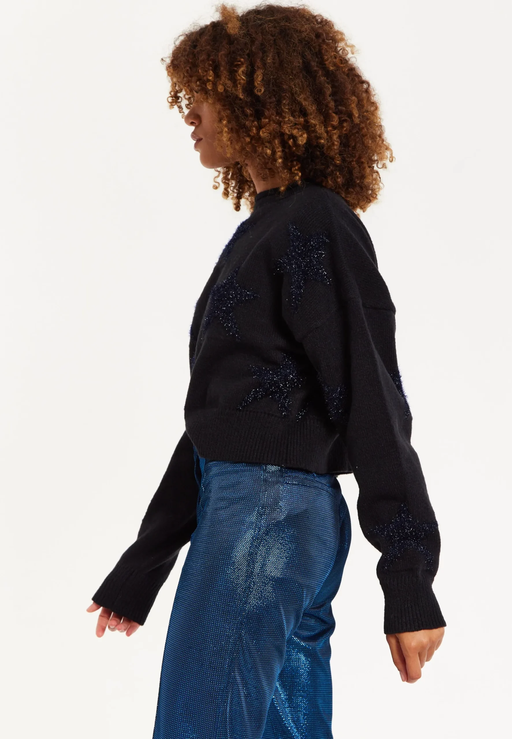 Sparkle Star Jumper in Black