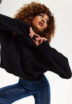 Sparkle Star Jumper in Black