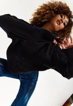 Sparkle Star Jumper in Black