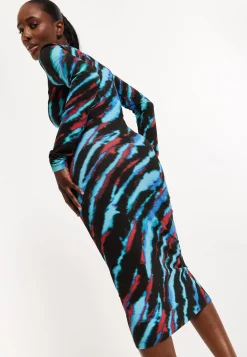 Tie Dye Bodycon Midi Dress