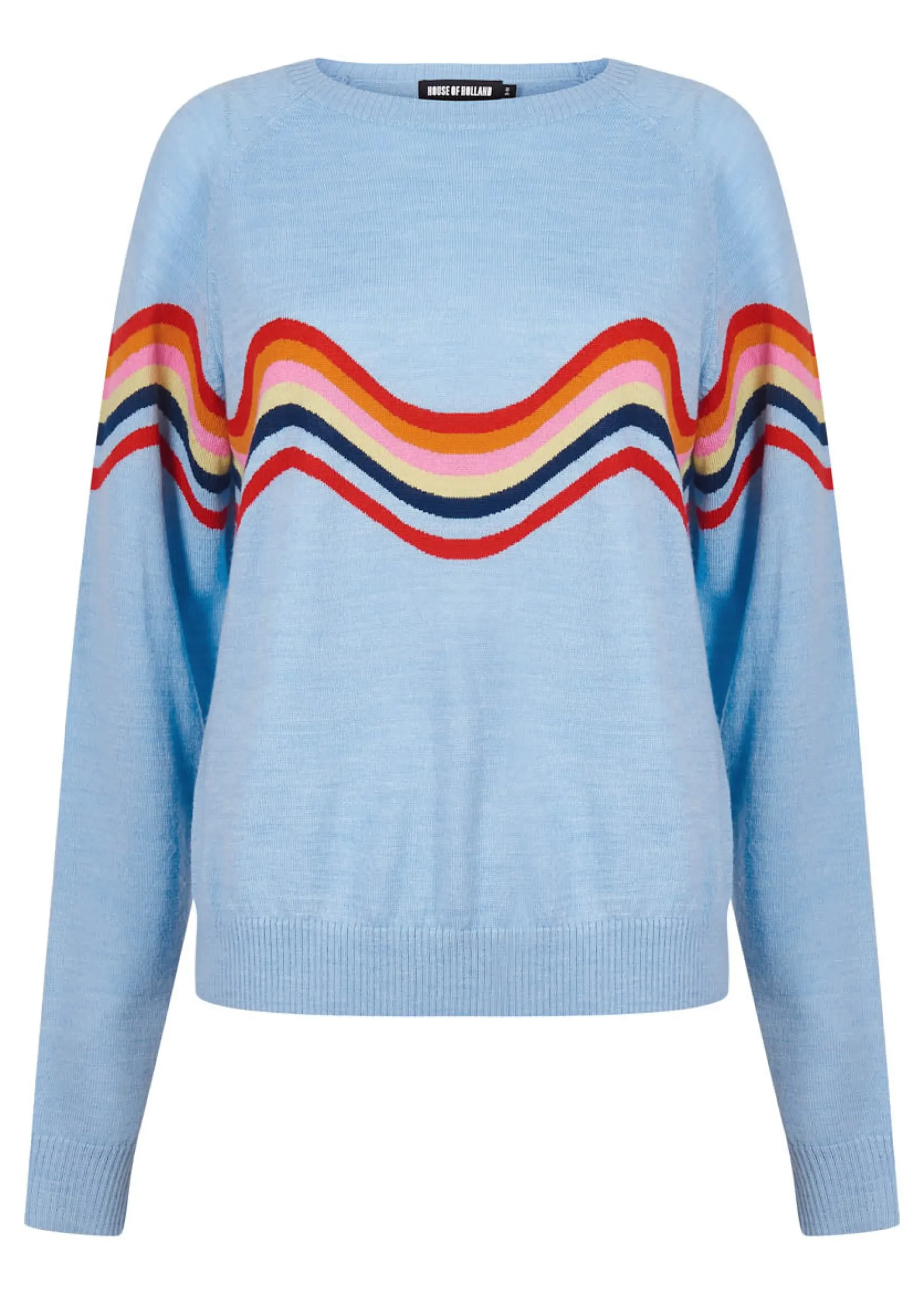 Wavy Peace Cut Out Jumper (Blue) | House of Holland