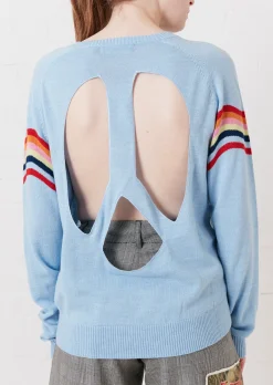 Wavy Peace Cut Out Jumper (Blue) | House of Holland