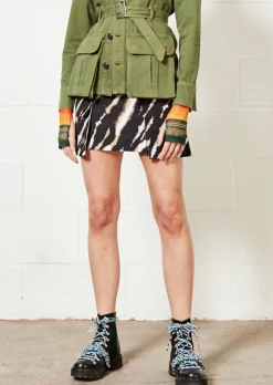 Zebra Tie Dye Mini Skirt